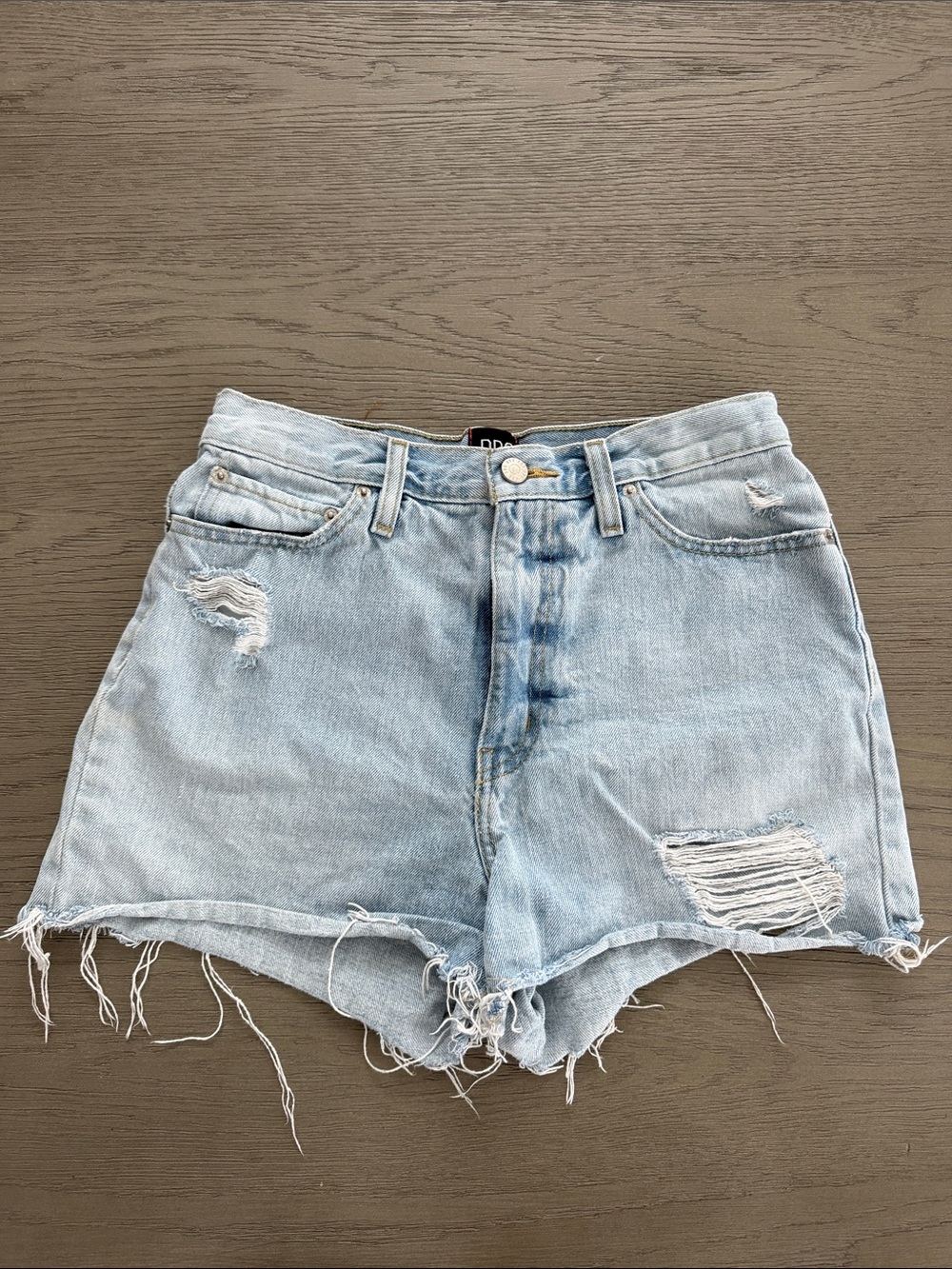 BDG Light Wash Distressed Denim Cutoff Shorts